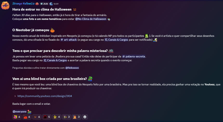 Anúncio de Eventos